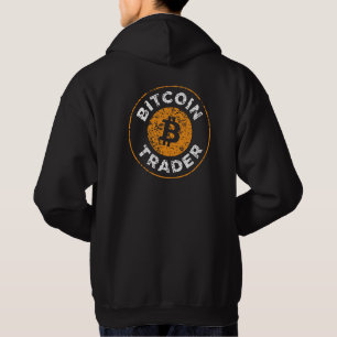 Bitcoin Trader Grunge tekst cirkel lijn backprint Hoodie