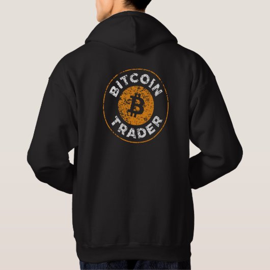 Bitcoin Trader Grunge tekst cirkel lijn backprint Hoodie (Achterkant)