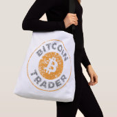 Bitcoin Trader Grunge Tekstcirkel Omtrek Crossbody Tas (Dichtbij)