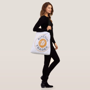 Bitcoin Trader Grunge Tekstcirkel Omtrek Crossbody Tas