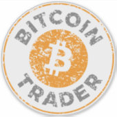 Bitcoin Trader Grunge Tekstcirkel Omtrek Sticker (Voorkant)