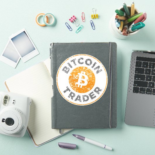 Bitcoin Trader Grunge Tekstcirkel Omtrek Sticker (iPad Cover)