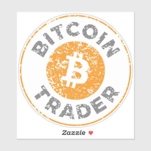Bitcoin Trader Grunge Tekstcirkel Omtrek Sticker (Vel)
