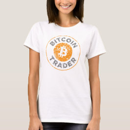 Bitcoin Trader Grunge Tekstcirkel Omtrek Wit F T-shirt