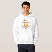 Bitcoin Trader Grunge Tekstcirkel Omtrek Wit Hoodie (Voorkant volledig)