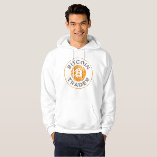 Bitcoin Trader Grunge Tekstcirkel Omtrek Wit Hoodie