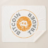 Bitcoin Trader Grunge Tekstcirkel Omtrek Wit Sherpa Deken (Voorkant (horizontaal))