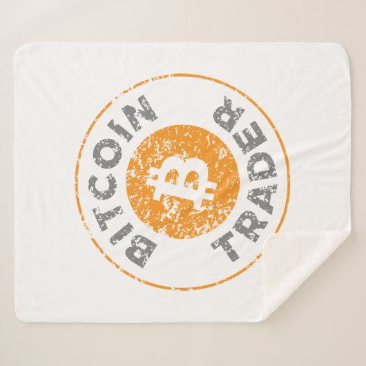 Bitcoin Trader Grunge Tekstcirkel Omtrek Wit Sherpa Deken (Voorkant (horizontaal))