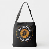 Bitcoin Trader Grunge Tekstcirkel Omtrek Zwart Crossbody Tas (Achterkant)