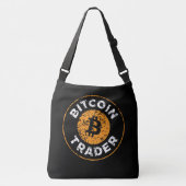 Bitcoin Trader Grunge Tekstcirkel Omtrek Zwart Crossbody Tas (Voorkant)
