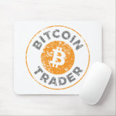 Bitcoin Trader Grunge Text Circle Outl. Witgrijs Muismat (Met muis)