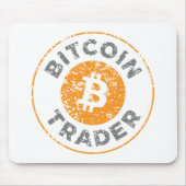Bitcoin Trader Grunge Text Circle Outl. Witgrijs Muismat (Voorkant)