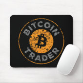 Bitcoin Trader Grunge Text Circle Outl. Zwart Grij Muismat (Met muis)