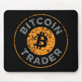 Bitcoin Trader Grunge Text Circle Outl. Zwart Grij Muismat (Voorkant)