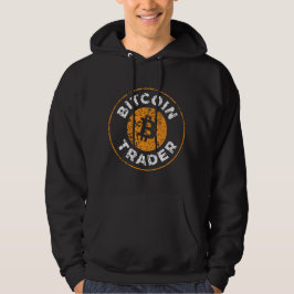 Bitcoin Trader Grunge Text Circle Outline Hoodie