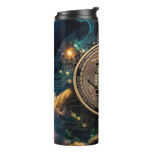 Bitcoin Tumbler Thermosbeker (Gedraaid links)