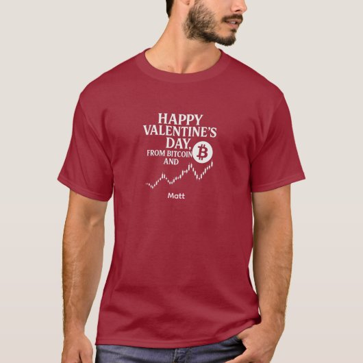 Bitcoin Valentine Chart Trend Trader T-shirt (Voorkant)