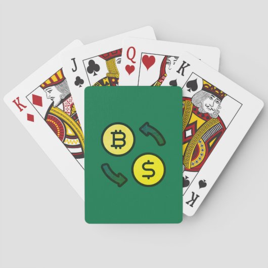 Bitcoin-valuta naar dollarpictogrammen pokerkaarten (Achterkant)