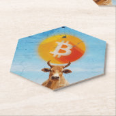 Bitcoin Veerkrachtige Stier Kartonnen Onderzetters (Schuin)