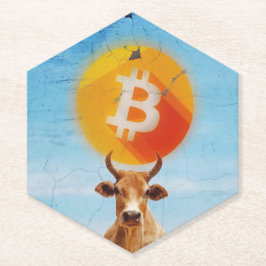 Bitcoin Veerkrachtige Stier Kartonnen Onderzetters