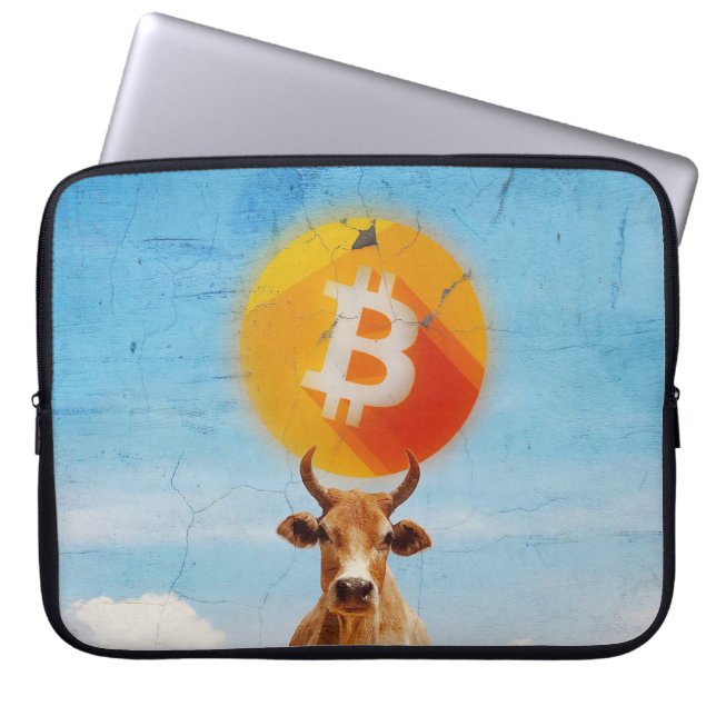 Bitcoin Veerkrachtige Stier Laptop Sleeve (Voorkant)