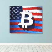 Bitcoin Verenigde Staten Canvas Afdruk (Insitu (Houten vloer))