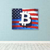 Bitcoin Verenigde Staten Canvas Afdruk (Insitu (Houten vloer))