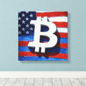Bitcoin Verenigde Staten Canvas Afdruk (Insitu (Houten vloer))