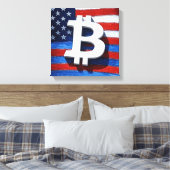 Bitcoin Verenigde Staten Canvas Afdruk (Insitu (Slaapkamer))