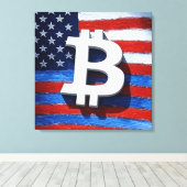 Bitcoin Verenigde Staten Canvas Afdruk (Insitu (Houten vloer))