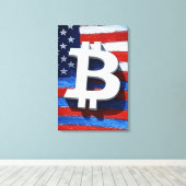 Bitcoin Verenigde Staten Canvas Afdruk (Insitu (Houten vloer))