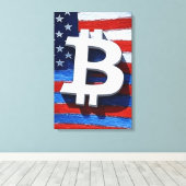 Bitcoin Verenigde Staten Canvas Afdruk (Insitu (Houten vloer))