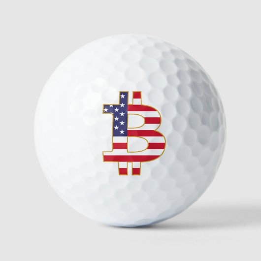 Bitcoin Verenigde Staten Vlag - BTC Crypto Golfballen (Voorkant)