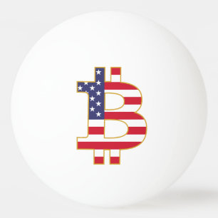 Bitcoin Verenigde Staten Vlag - BTC Crypto Pingpongbal