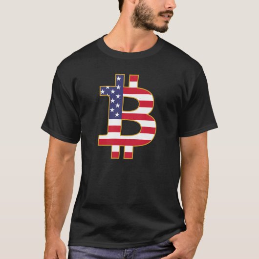 Bitcoin Verenigde Staten Vlag - BTC Crypto T-shirt (Voorkant)