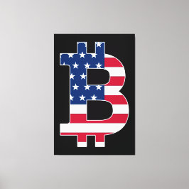 BitCoin Verenigde Staten Vlag Canvas Afdruk