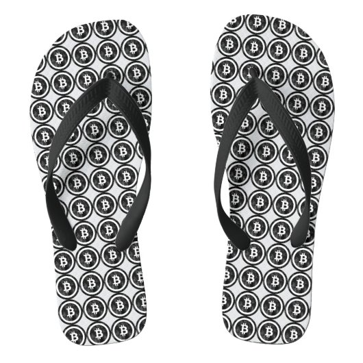 Bitcoin Vervuild Zwart Coin Logo Teenslippers (Voetbed)
