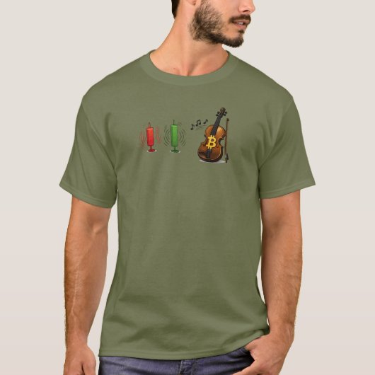 Bitcoin Viool Markt Kandelaar Crypto T-Shirt (Voorkant)