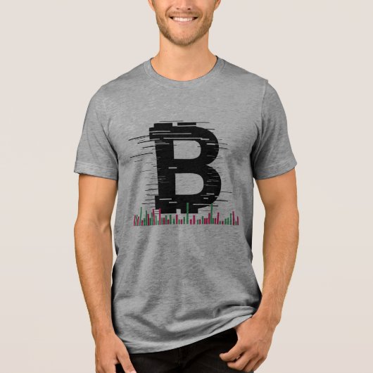 Bitcoin Volatility Candlestick Chart Crypto Tradin Tri-Blend Shirt (Voorkant)