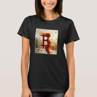 Bitcoin Vrouw Vrouwelijke Vrouw  Subtiele Bloem T-shirt