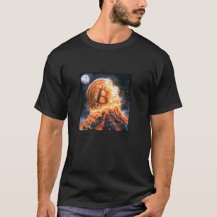 Bitcoin Vulkaan Vuur Lava Berg Lot T-shirt