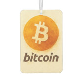 Bitcoin Watercolor (Logo + Tekst) Luchtverfrisser (Achterkant)