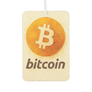 Bitcoin Watercolor (Logo + Text) Luchtverfrisser