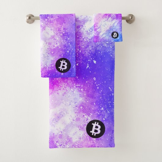 Bitcoin Watercolor (Stijl 2 - Miami) Bad Handdoek (Insitu)