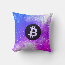 Bitcoin Watercolor (Stijl 2 - Miami) Kussen
