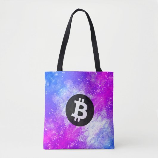 Bitcoin Watercolor (Stijl 2 - Miami) Tote Bag (Voorkant)