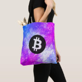 Bitcoin Watercolor (Stijl 2 - Miami) Tote Bag (Dichtbij)