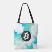 Bitcoin Watercolor (Stijl 5 - Wave Rider) Tote Bag (Achterkant)