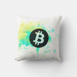 Bitcoin Watercolor (Stijl 7 - Stack Sats) Kussen