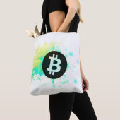 Bitcoin Watercolor (Stijl 7 - Stack Sats) Tote Bag (Dichtbij)
